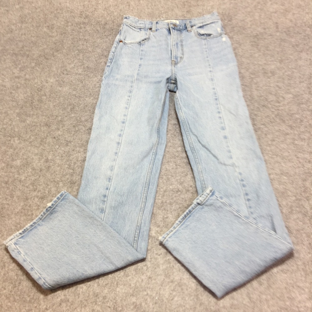 Abercrombie & Fitch The 90s Straight Ultra High Rise Seam Front Jeans 26 2R